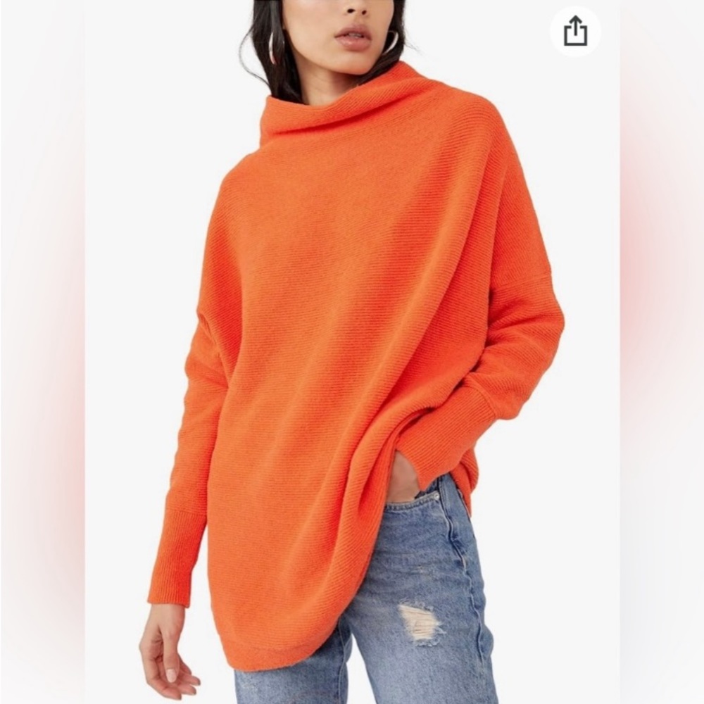 Free People Orange Cozy Sweater